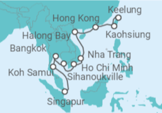 Reiseroute der Kreuzfahrt  Von Keelung, Taipe (Taiwan) nach Singapur - NCL Norwegian Cruise Line